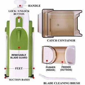 4 In 1 Vegetable Cutter Chopper Adjustable Multi-function Vegetable Cutter Kitchen Shredder Grater Artifact - Areebreviews