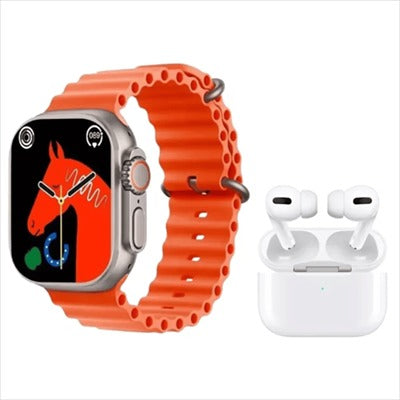 Crown 8+1 Ultra 2 Smart Watch with Wireless Earbuds – Fitness & Multimedia Combo