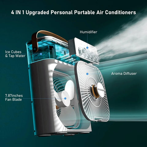 Mist Fan Portable Air Conditioner with Ice Tray 5in1 - Areebreviews